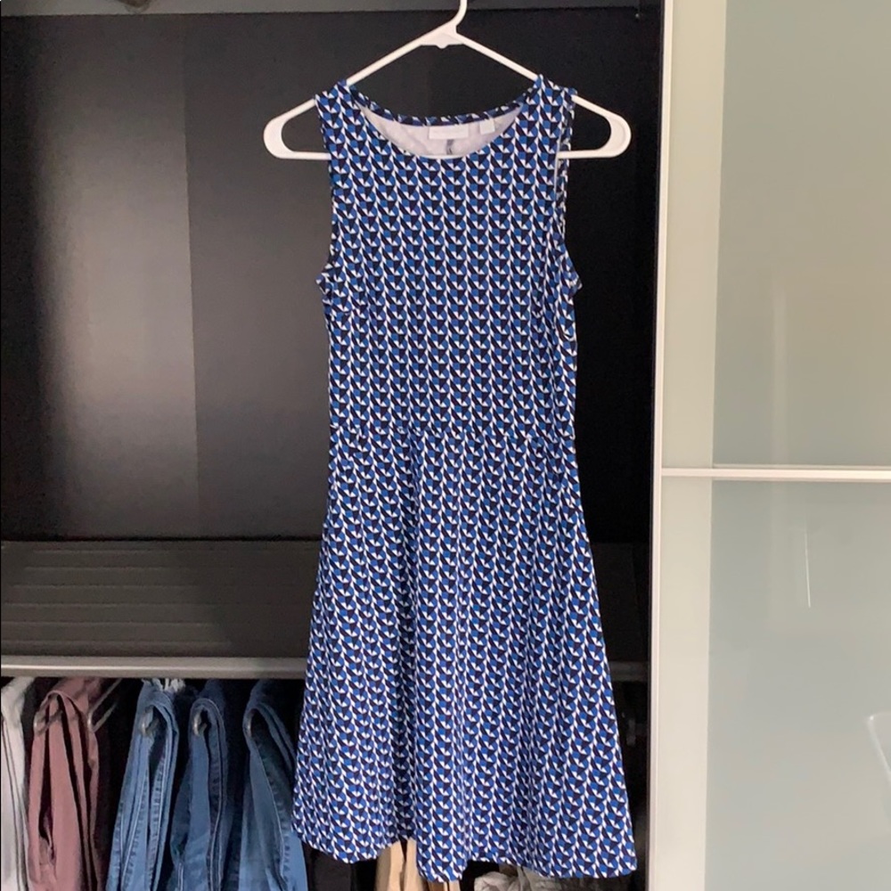Navy blue patterned summer dress
